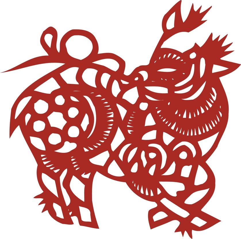中国风中式传统喜庆民俗人物动物窗花剪纸插画边框AI矢量PNG素材【532】